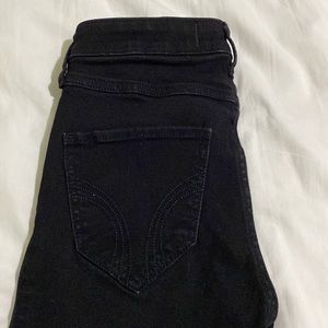 Hollister mid rise super skinny black jeans